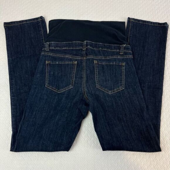 Thyme Regular Fit Women’s Small Maternity Blue Jeans Stretch Pregnancy Straight - Picture 7 of 10